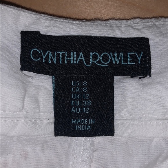 WHITE CYNTHIA ROWLEY SHORTS - Picture 4 of 4